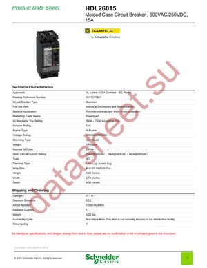 HDL26015 datasheet  